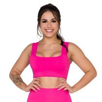 Top Cropped Faixa Poliamida Feminino Sem Bojo Sustentação Compressão Liso Treino Fitness Academia Top Cropped Faixa Poliamida Feminino Sem Bojo Sustentação Compressão Liso Treino Fitness Academia