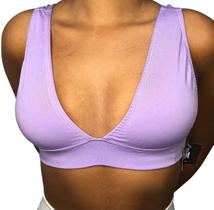 Top Cropped Feminino Alça Grossa Decote V Estiloso Suplex Duda