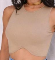 top cropped feminino canelado ribana premium regatinha verão top cropped feminino canelado ribana premium regatinha verão