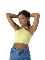 Top Cropped Feminino Cruzado Frente Única Costa Nua Academia Treino