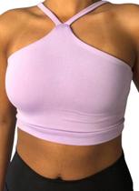 Top Cropped Feminino Cruzado Frente Única Costa Nua Academia Treino