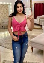 Top Cropped Feminino de Alça Com Franzido Top Cropped Feminino de Alça Com Franzido