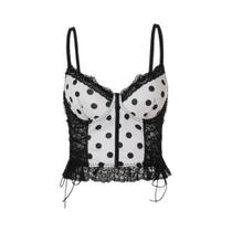 Top Cropped Feminino De Renda Com Poás E Decote Em V, Camisola Decorada Com Laço Para Verão E Praia Top Cropped Feminino De Renda Com Poás E Decote Em V, Camisola Decorada Com Laço Para Verão E Praia