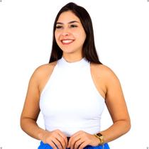 Top Cropped Feminino Gola Alta Suplex Moda Gringa