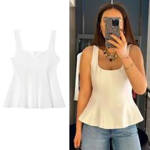 Top Cropped Feminino Halter Franzido Sem Mangas Estilo Corset Elegante Sexy Casual Verão 2025 - HXAO