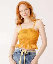 Top Cropped Feminino Lastex Laise Marisa Amarelo-83031