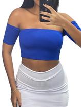 Top Cropped Feminino Manga Curta Ciganinha Suplex