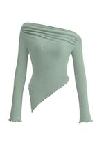 Top Cropped Feminino PRETTYGARDEN Ombro a Ombro em Tricô Canelado XS Top Cropped Feminino PRETTYGARDEN Ombro a Ombro em Tricô Canelado XS