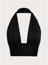 Top Cropped Feminino Sem Costas Estilo Halter Sem Mangas Verão 2024 Y2K Grunge High Street