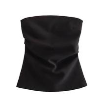 Top Cropped Feminino Sexy - Fora do Ombro, Sem Costas, Ruched