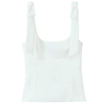 Top Cropped Feminino Verão - Amarelo e Branco - Sem Mangas - Decote Assimétrico