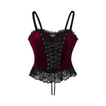 Top Cropped Feminino Vermelho Vinho Com Renda E Costas Abertas, Estilo Gótico Y2K, Ajuste Slim, Top Cropped Feminino Vermelho Vinho Com Renda E Costas Abertas, Estilo Gótico Y2K, Ajuste Slim,