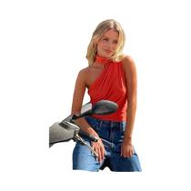 Top Cropped Feminino Vintage Y2K - Sem Costas, Decote Halter Top Cropped Feminino Vintage Y2K - Sem Costas, Decote Halter