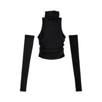Top Cropped Feminino Y2K Spicy Girls Com Gola Alta E Mangas Curtas, Ajuste Slim, Estilo Streetwear Top Cropped Feminino Y2K Spicy Girls Com Gola Alta E Mangas Curtas, Ajuste Slim, Estilo Streetwear