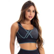 Top Cropped Fitness Academia Sublimada Estampada - T0574