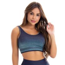 Top Cropped Fitness Academia Sublimada Estampada - T0574