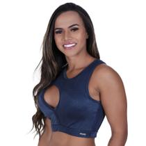 Top cropped fitness decote gota bojo cirrê relevo poliamida helo-orbis - Orbis Fitness
