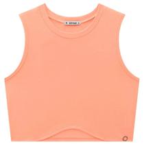 Top Cropped Juvenil Lilimoon em Cotton na cor Laranja Neon