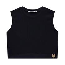 Top Cropped Juvenil Lilimoon em Soft Line Preto