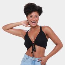 Top Cropped Mercatto Amarração Decote Feminino Top Cropped Mercatto Amarração Decote Feminino