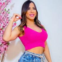 Top Cropped Modal Blusinha Básica com Decote Moda Verão