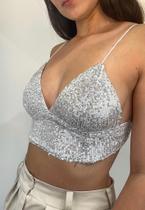 Top Cropped Paetê Alcinha Top Cropped Paetê Alcinha