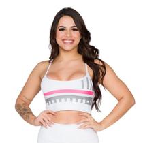 Top Cropped Poliamida Feminino Com Bojo Alças Finas Compressão Sustentação Treino Fitness Academia - Vlast Fit Store