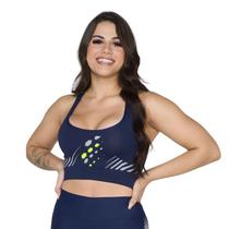 Top Cropped Poliamida Suplex Feminino Bojo Nadador Compressão Sustentação Malhar Fitness Academia