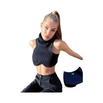 Top Cropped Preto Y2K Para Mulheres, Sexy, Irregular, Justo, Elástico, Moda Para Clubes E Rua - Dozw