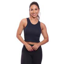 Top Cropped Regata Canelado Mulher Lisa Blusa Blusinha Básica Treino Academia