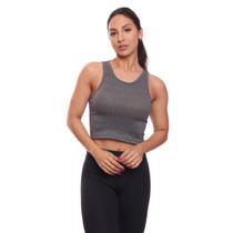 Top Cropped Regata Canelado Mulher Lisa Blusa Blusinha Básica Treino Academia