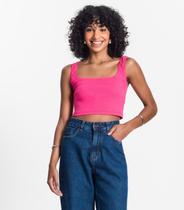 Top Cropped Ribana Básico Rovitex Rosa Top Cropped Ribana Básico Rovitex Rosa