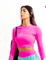 top cropped rosa labrun - manga comprida tam M Feminino