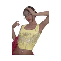 Top Cropped Rosa Y2K Feminino, Moda Streetwear, Dulzura Fashion, Festa, Clube, Outono 2024