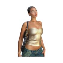 Top Cropped sem alça Feminino Sem Costas Estilo Corset Sem Mangas Para Festa E Balada, Bustiê - NONE