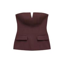 Top Cropped sem alça Feminino Sexy Sem Alças Com Costas Abertas, Colete Bustiê Da Moda