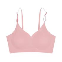 Top Cropped Sem Costura Com Corte a Laser Para Mulheres, Sutiã De Seda Gelada Com Almofada Push up