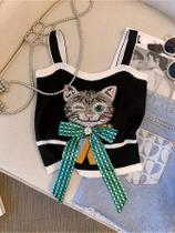 Top Cropped Sem Mangas De Malha Bordada Feminino Y2K Primavera Verão 2026