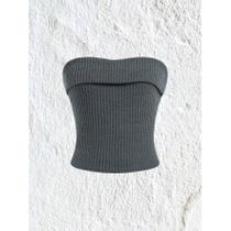 Top Cropped Sem Mangas Em Malha Canelada Para Mulheres, Estilo Y2K Grunge Punk, Ajuste Slim,