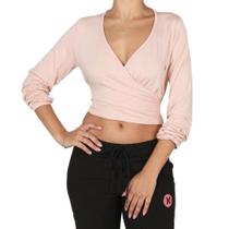 Top cropped transpassado forever 21 Rosa