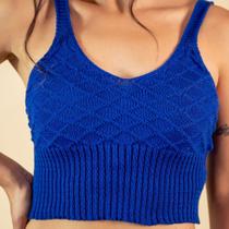 Top cropped trico feminino alcinha verão