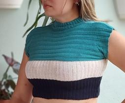 Top Cropped Tricot Feminina Blusa Roselia