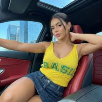 Top Cropped Tricot Modal Verão Blusa Feminina Curta Regata