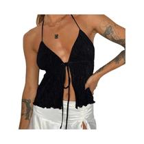 Top Cropped Verde Halterneck Feminino Sem Mangas Com Costas Abertas Estilo Y2K Streetwear Top Cropped Verde Halterneck Feminino Sem Mangas Com Costas Abertas Estilo Y2K Streetwear