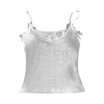 Top Cropped Vintage Y2K Com Strass Para Mulheres, Estilo Harajuku Emo, Blusa Estética De Verão.