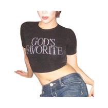 Top Cropped Vintage Y2K com Strass - Slim Fit para Mulheres