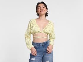Top Cropped Vista Magalu Manga Longa Amarração Top Cropped Vista Magalu Manga Longa Amarração