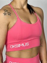 Top Cruzado de Poliamida Goiaba para Treinos