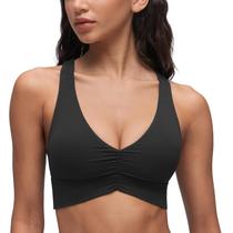 Top CRZ YOGA Butterluxe com Decote V Franzido e Costas Cruzadas Preto P Top CRZ YOGA Butterluxe com Decote V Franzido e Costas Cruzadas Preto P