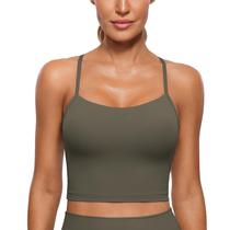 Top CRZ YOGA Butterluxe Y Back Longline com Bojo Removível Light Army XL